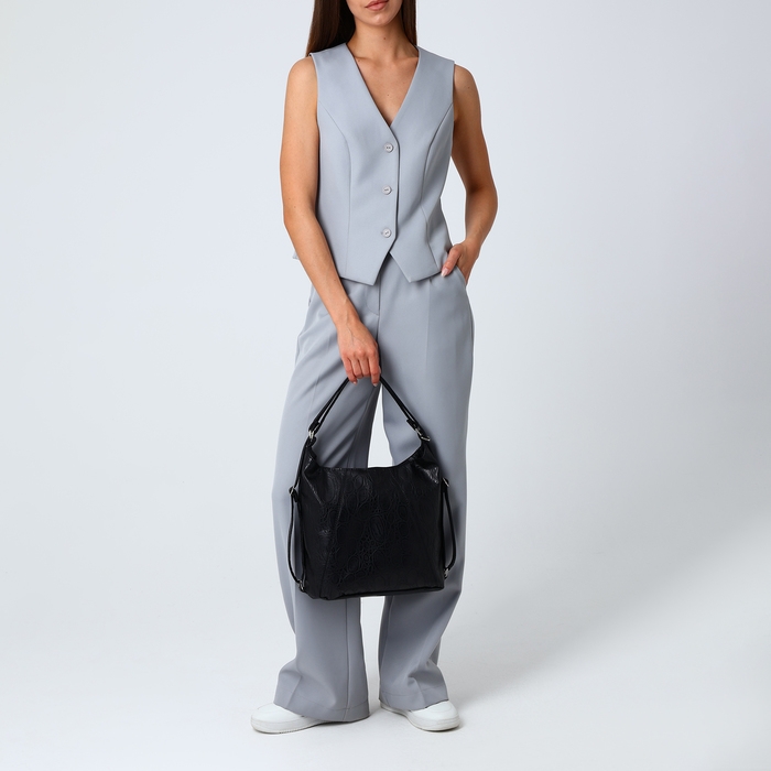 Сумка женская мешок на молнии, цвет чёрный Сумка женская мешок на молнии, цвет чёрный