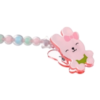 Соска - пустышка силиконовая ортодонтическая, от 12 мес., с колпачком + держатель «Зайка», цвет розовый Соска - пустышка силиконовая ортодонтическая, от 12 мес., с колпачком + держатель «Зайка», цвет розовый