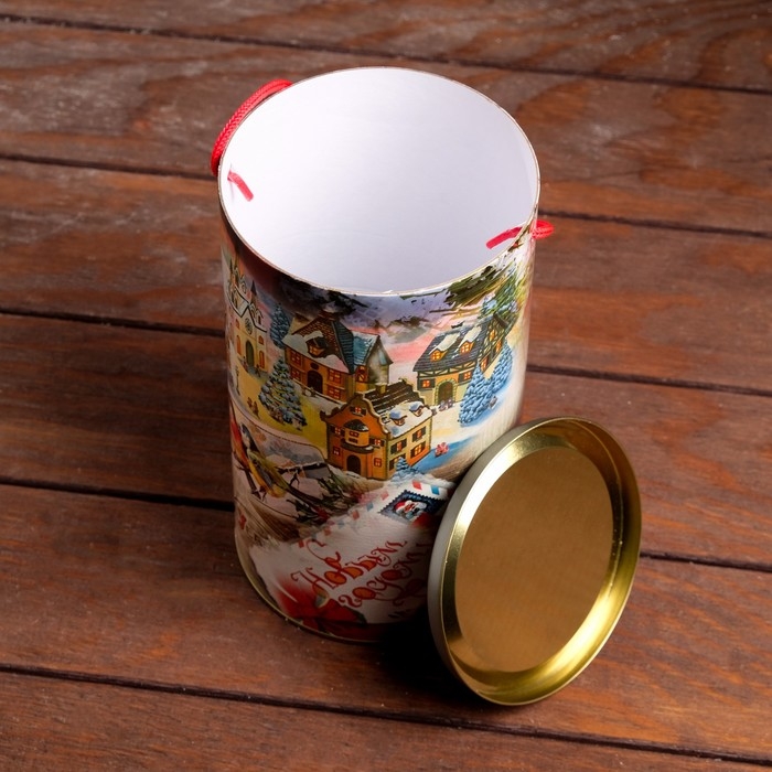 Новый год. Подарочная коробка, тубус &laquo;Добрые пожелания&raquo; 120 х 220 мм (200 мм внутр. высота).