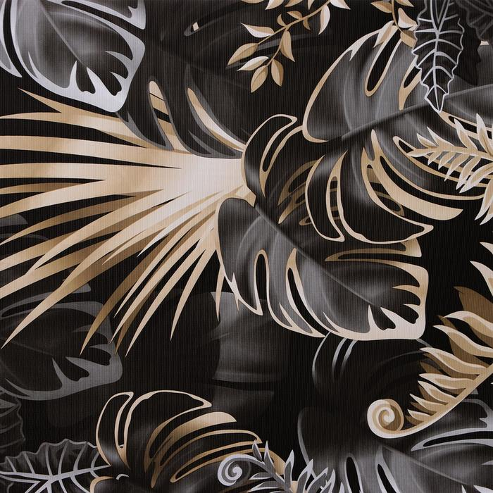 Клеёнка на стол &laquo;Тропики&raquo;, на тканевой основе, рулон 20 метров, ширина 137 см, толщина 0,25 мм, цвет чёрный