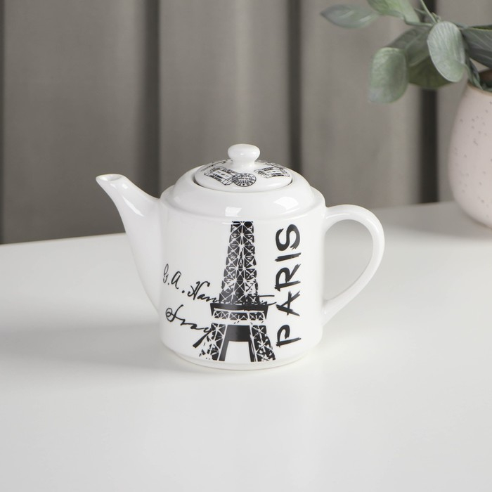 Набор чайный керамический &laquo;Страны&raquo;, 3 предмета: чайник 400 мл, 2 кружки 230 мл, рисунок МИКС