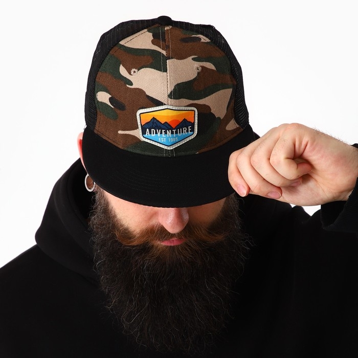 Кепка мужская с прямым козырьком Adventure, сетка, р-р 56 Кепка мужская с прямым козырьком Adventure, сетка, р-р 56