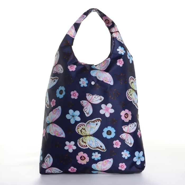 Сумка хозяйственная на кнопке, складная, цвет синий