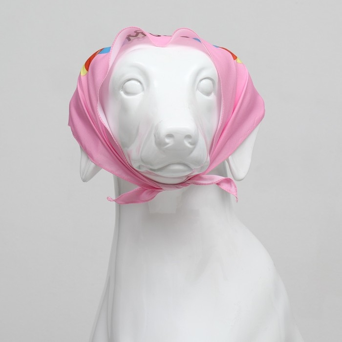 Платок для животных Платок для животных "С днём рождения", 15 х 12 х 1 см, розовый