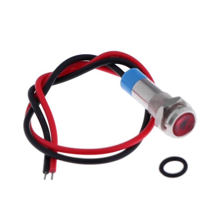 Светодиод, 12 В, 7,8 ×16,5 мм, посадочный d=6 мм, красный Светодиод, 12 В, 7,8 ×16,5 мм, посадочный d=6 мм, красный