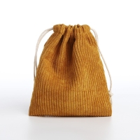Косметичка - мешок с завязками, цвет горчичный Косметичка - мешок с завязками, цвет горчичный