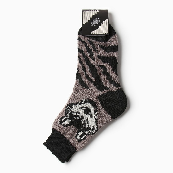 Носки мужские шерстяные "Сибирский волк", цвет бежевый, размер 27