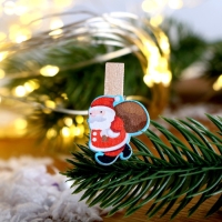 Набор декоративных прищепок "Дед Мороз" набор 10 шт.