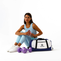 Сумка спортивная, TEXTURA, средний размер, цвет синий/белый Сумка спортивная, TEXTURA, средний размер, цвет синий/белый