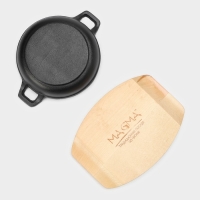 Сковорода чугунная Magma &laquo;Далат&raquo;, 16,5&times;12,5&times;3,2 см, индукция, цвет чёрный