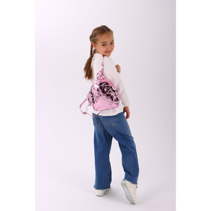 Рюкзак детский для девочки с крыльями, отдел на молнии, цвет розовый Рюкзак детский для девочки с крыльями, отдел на молнии, цвет розовый