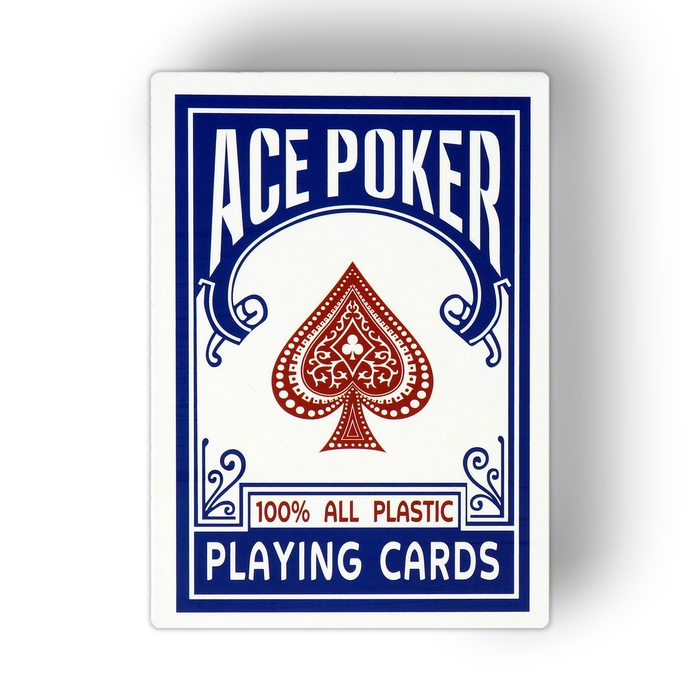Карты игральные пластиковые Карты игральные пластиковые "Ace Poker", 30 мкм, 8.8 х 6.3 см, синяя рубашка