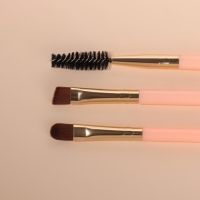 Набор кистей для макияжа, 3 предмета, цвет розовый Набор кистей для макияжа, 3 предмета, цвет розовый