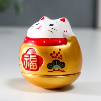 Сувенир неваляшка керамика "Манэки-нэко в бочонке"МИКС 5х5х6 см Сувенир неваляшка керамика "Манэки-нэко в бочонке"МИКС 5х5х6 см