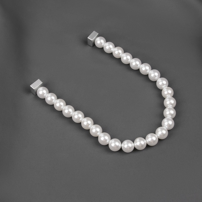 Подхват для штор &laquo;Бусы из жемчуга&raquo;, d = 1,5 см, 40 &plusmn; 1 см, цвет белый