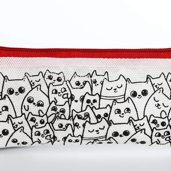 Пенал под раскраску Пенал под раскраску "Котики", цвет красный