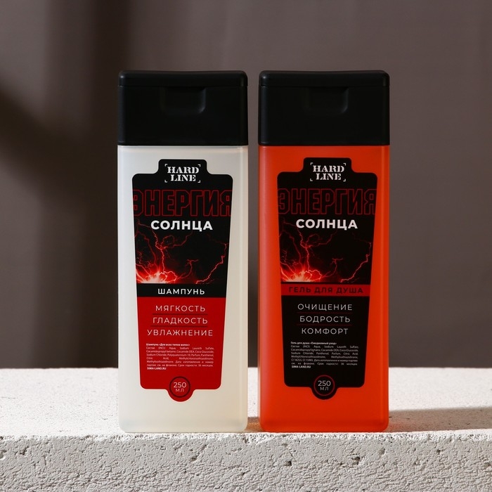 Подарочный набор косметики «Мужик №1», гель для душа 250 мл и шампунь для волос 250 мл, HARD LINE Подарочный набор косметики «Мужик №1», гель для душа 250 мл и шампунь для волос 250 мл, HARD LINE