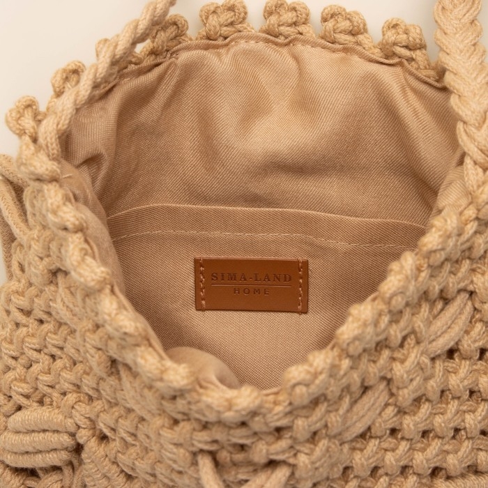 Сумка женская SL Home, ручное плетение, хлопок, длина ручек 55 см, 22&times;22 см