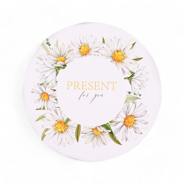 Набор шляпных коробок для цветов 5 в 1, упаковка подарочная, &laquo;Ромашки&raquo;, 16 х 14 см - 22 х 19,5 см