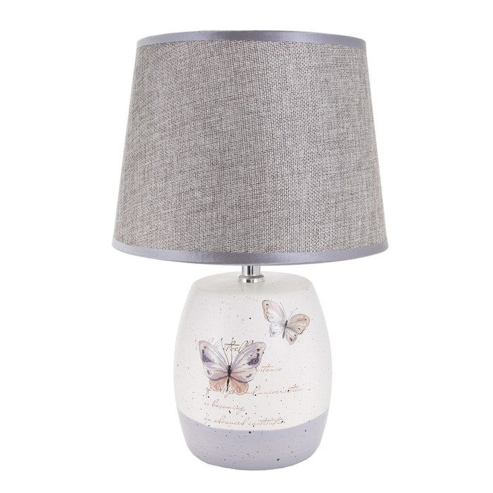 Лампа настольная Лампа настольная "Бабочки" 1xE14 40вт белый-серый 24х24х33 см RISALUX