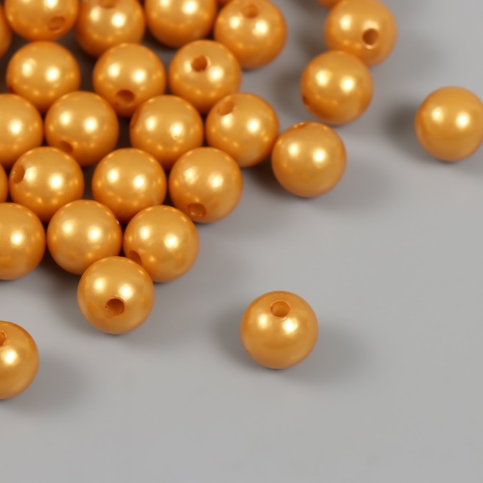 Набор бусин "Жемчуг" d 12 мм, 250 гр, тёмно-бежевый