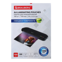 Пленка для ламинирования A4 216х303 мм, 100 мкм, 100 штук, глянцевые, BRAUBERG 530801 Пленка для ламинирования A4 216х303 мм, 100 мкм, 100 штук, глянцевые, BRAUBERG 530801