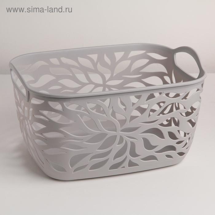 Корзина для хранения &laquo;Листья&raquo;, пластик, 29,5&times;21,5&times;16 см, цвет МИКС