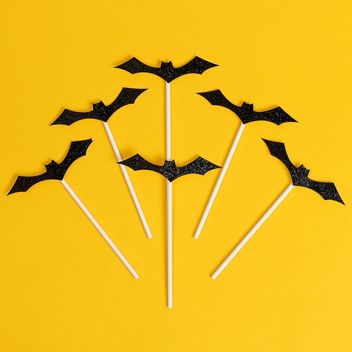 Набор топперов «Летучая мышь», в наборе 6 шт. Набор топперов «Летучая мышь», в наборе 6 шт.