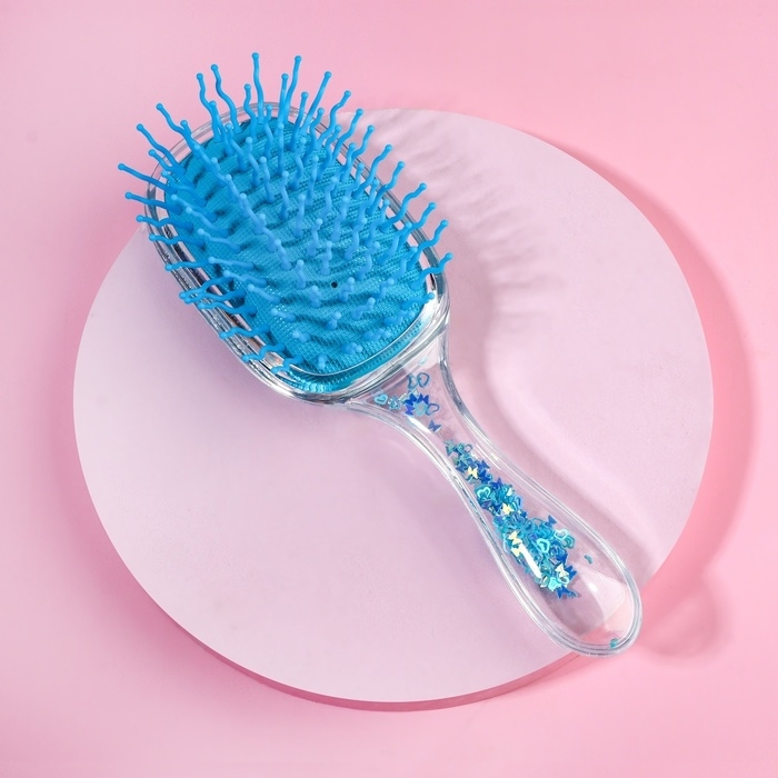 Расчёска массажная, широкая, 6 × 18 см, цвет голубой Расчёска массажная, широкая, 6 × 18 см, цвет голубой