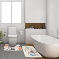 Набор ковриков для ванной Этель "Котики" 2 шт, 80х50 см, 50х40 см, велюр Набор ковриков для ванной Этель "Котики" 2 шт, 80х50 см, 50х40 см, велюр