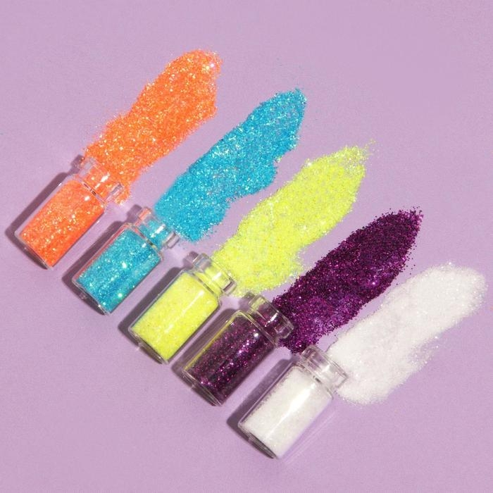 Блёстки для декора ногтей &laquo;Мерцание&raquo;, набор 12 бутылочек, мелкие, разноцветные