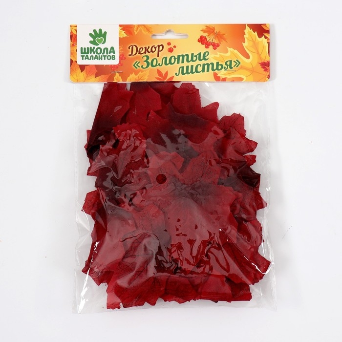 Декор &laquo;Кленовый лист&raquo;, набор 50 шт, красный цвет
