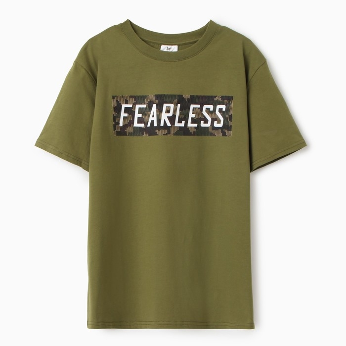 Футболка мужская FEARLESS, цвет хаки, размер 50 Футболка мужская FEARLESS, цвет хаки, размер 50