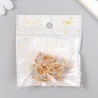 Декор для творчества металл "Корона в алмазах" золото, стразы 1,8х2,3х2,3 см