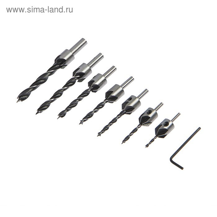 Набор сверл с зенкером ТУНДРА, 3-4-5-6-7-8-10 мм, 7 шт. Набор сверл с зенкером ТУНДРА, 3-4-5-6-7-8-10 мм, 7 шт.