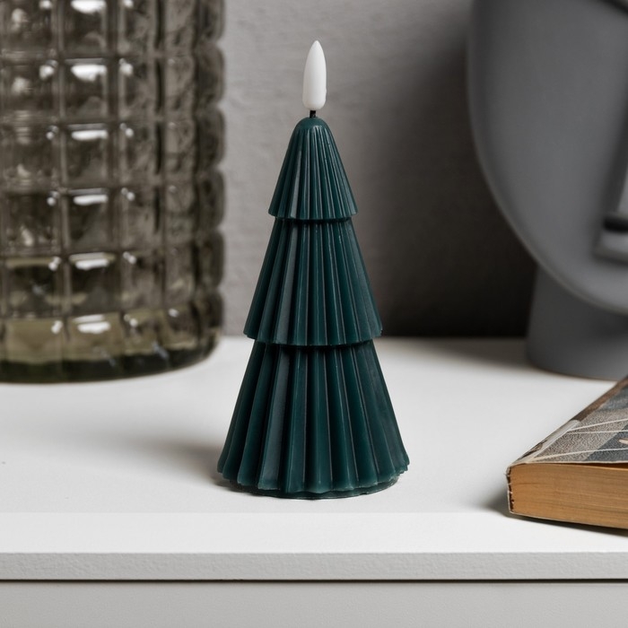 Светодиодная свеча «Ёлка зелёная» 7 × 15.5 × 7 см, воск, батарейка CR2032 (в комплекте), свечение тёплое белое Светодиодная свеча «Ёлка зелёная» 7 × 15.5 × 7 см, воск, батарейка CR2032 (в комплекте), свечение тёплое белое