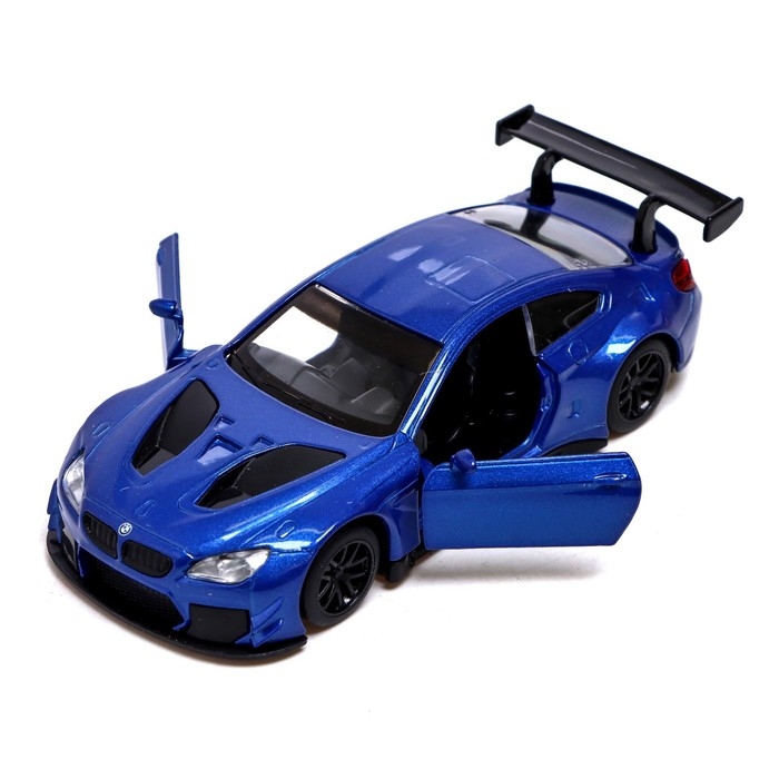 Машина металлическая BMW M6 GT3, 1:44, инерция, открываются двери, цвет синий Машина металлическая BMW M6 GT3, 1:44, инерция, открываются двери, цвет синий