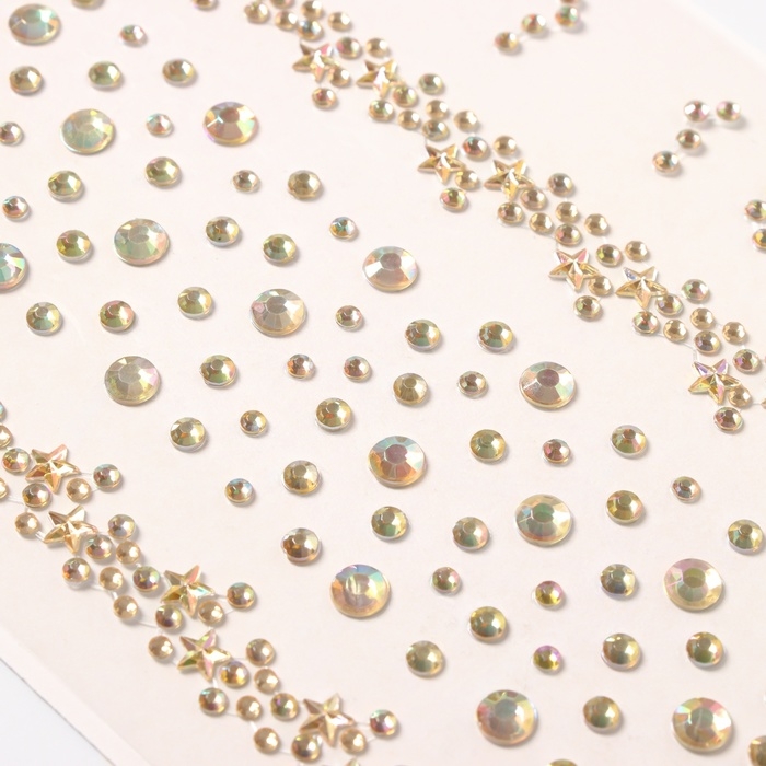 Наклейка пластик стразы "Звёздная дорога" золотая 22,5х11,5 см