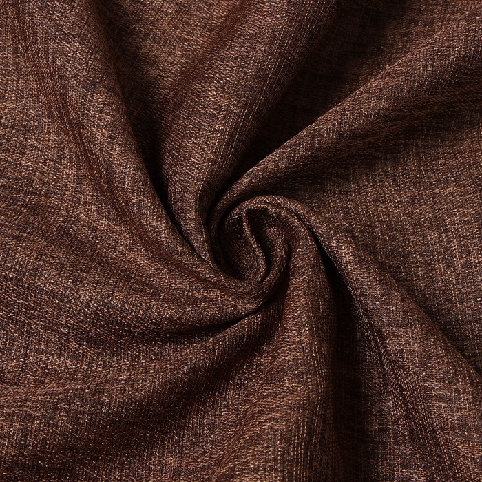 Штора портьерная Этель Natural 250*265 см, цв.коричневый, рогожка/блэкаут, пл. 275 г/м2