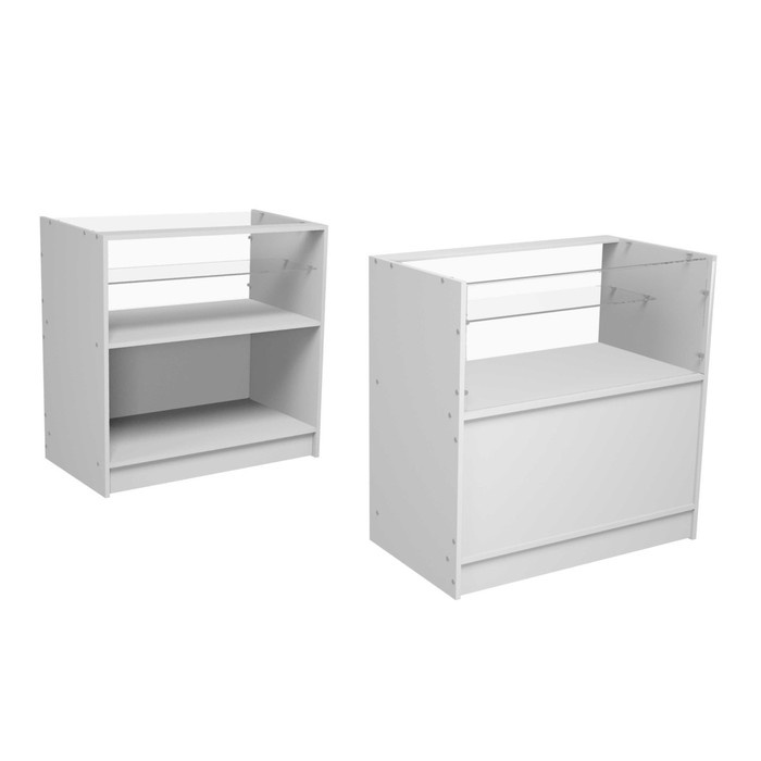 Прилавок из ЛДСП, демонстрационный, 90&times;44,5&times;90 см, стекло, цвет белый