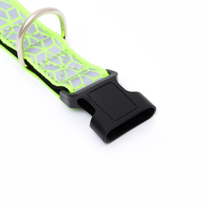 Ошейник со светоотражающим орнаментом, 55 х 2,5 см, салатовый Ошейник со светоотражающим орнаментом, 55 х 2,5 см, салатовый