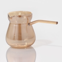 Турка стеклянная &laquo;Искра&raquo;, 450 мл, 18&times;9&times;10 см, цвет золотой