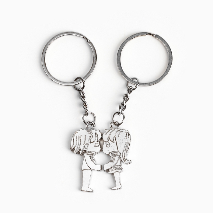 Брелок для ключей парный, &laquo;Любовь - это&raquo;, металл, 9 х 14 см