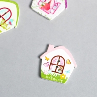 Пуговицы дерево для творчества 2 прокола "Домик - весна" набор 10 шт 2,5х2,5 см Пуговицы дерево для творчества 2 прокола "Домик - весна" набор 10 шт 2,5х2,5 см