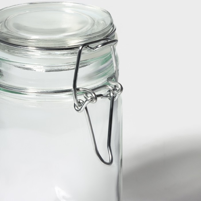 Банка стеклянная для хранения сыпучих продуктов Доляна &laquo;Оптима&raquo;, 250 мл, 6,5&times;11,5 см, с бугельным замком