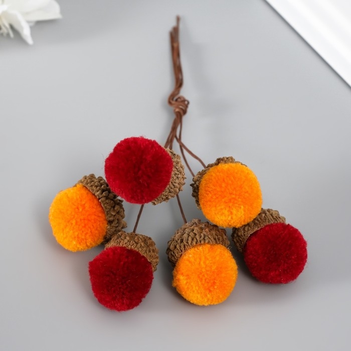 Цветы для декорирования Цветы для декорирования "Хлопчик" оранжево-бордовый 1 букет= 6 веточек d=2 см 11 см