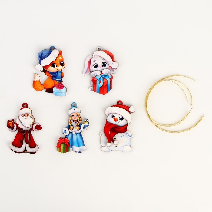 Ёлочные игрушки - подвески деревянные «Новый год!» Ёлочные игрушки - подвески деревянные «Новый год!»