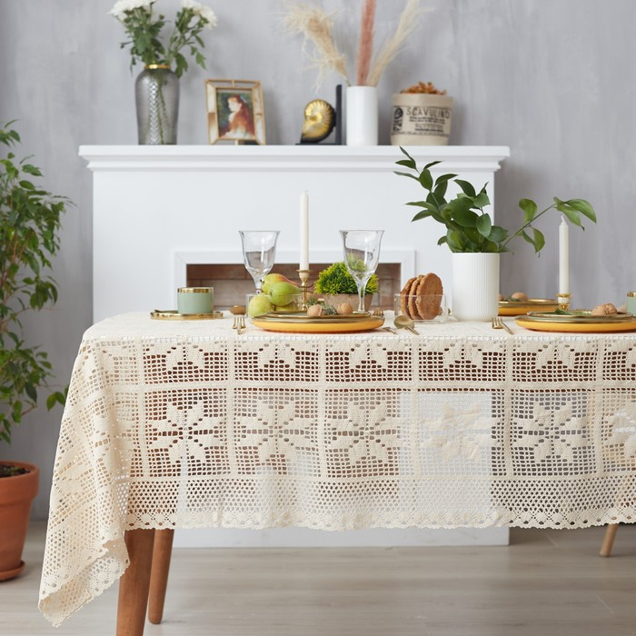 Скатерть Этель "Цветы" 130х180&plusmn;5 см, 100% п/э