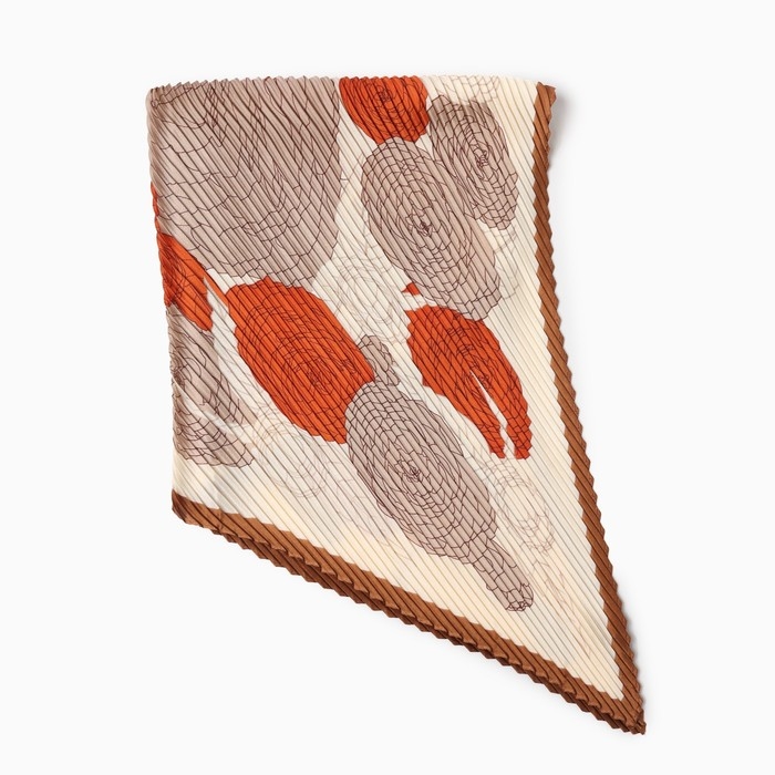 Плиссированный женский платок MINAKU, 70*70, цв.бежевый Плиссированный женский платок MINAKU, 70*70, цв.бежевый