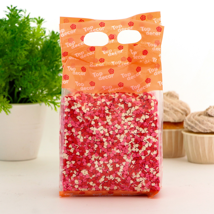 Кондитерская посыпка &laquo;Мини-сердце&raquo; белая/красная/розовая, 750 г